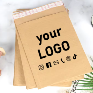 50 kraft paper express bags waterproof self-adhesive bags clothing packaging bags natural color packaging bags with printed logo